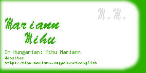 mariann mihu business card